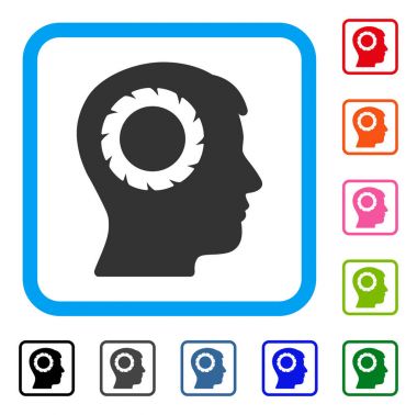 İnsan hafızası tekerlek simgesi çerçeveli