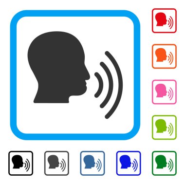 Kişi konuşma dalgalar simgesi çerçeveli