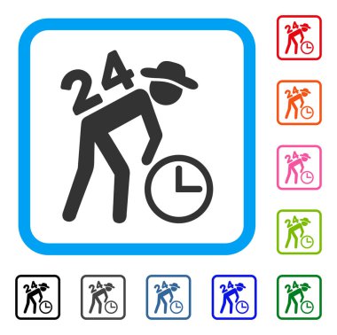 Aralıksız çalışma beyefendi simgesi çerçeveli