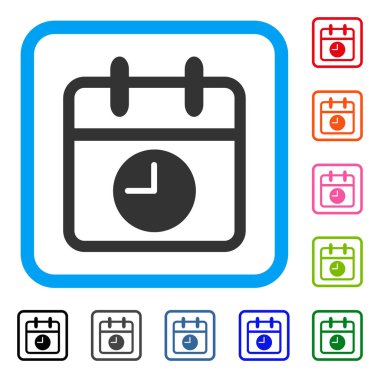 Takvim sayfası ve saat simgesi çerçeveli