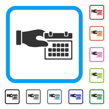 Takvim özellikleri el simgesi çerçeveli