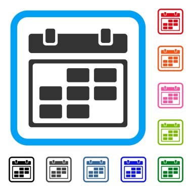 Aylık bir takvim simgesini çerçeveli