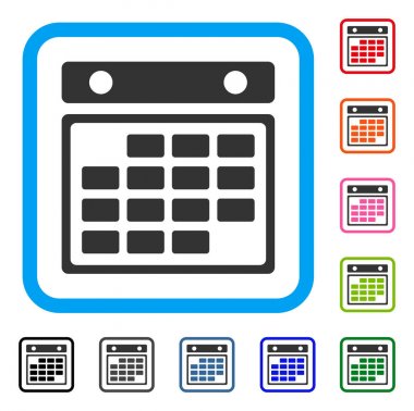 Aylık bir takvim simgesini çerçeveli