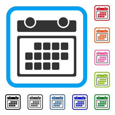 Aylık bir takvim simgesini çerçeveli