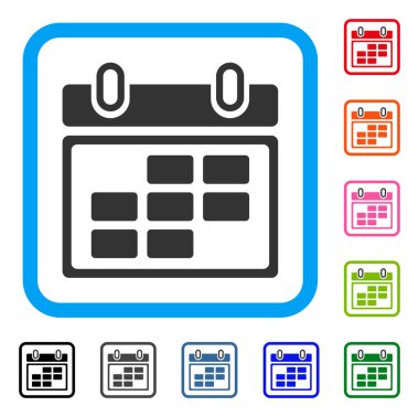 Aylık bir takvim simgesini çerçeveli