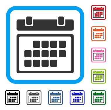 Aylık bir takvim simgesini çerçeveli