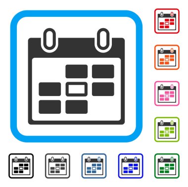 Simgesini seçili takvim günü çerçeveli