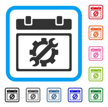 Servis takvimi sayfa simgesi çerçeveli