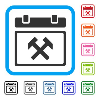 Çalışma takvimi sayfa simgesi çerçeveli