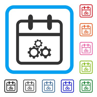 Mekanik gün simgesi çerçeveli