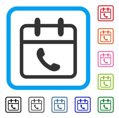 Telefon destek gün simgesi çerçeveli