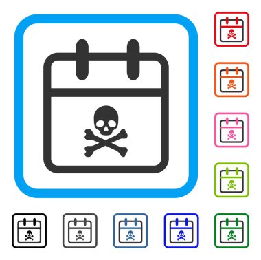 Kafatası son günü simgesi çerçeveli