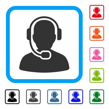 Çağrı Merkezi operatörü simgesi çerçeveli