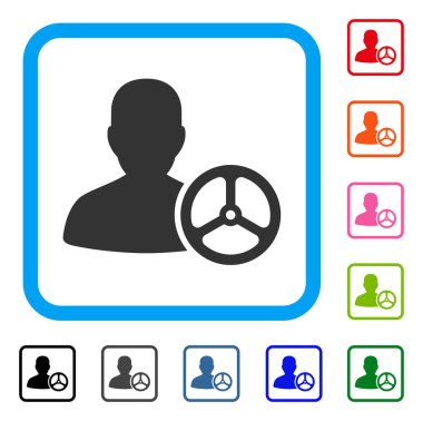 Sürücü kişi simgesi çerçeveli