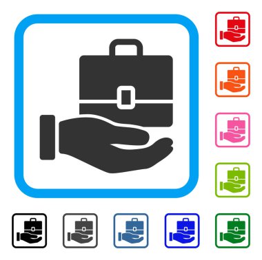 Büyük çerçeveli simgesi tutan el