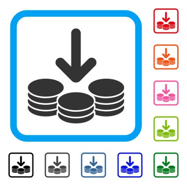 Gelir sikke simge çerçeveli