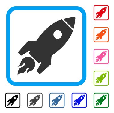 Roket fırlatma simgesi çerçeveli