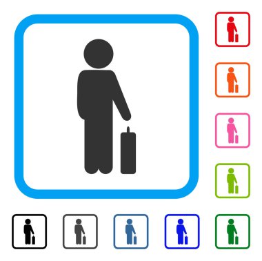 Çocuk Bagaj simgesi çerçeveli