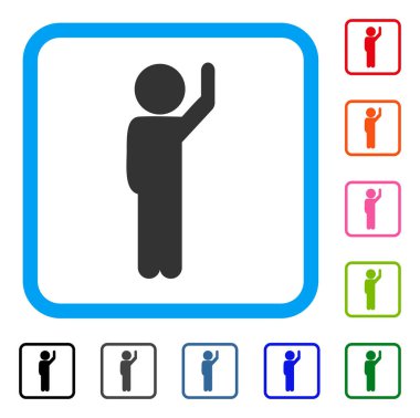 Çocuk Merhaba simgesini çerçeveli