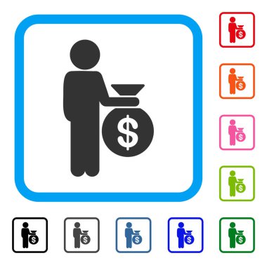 Çocuk yatırımcı simgesi çerçeveli