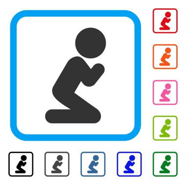 Çocuk dua simgesi çerçeveli