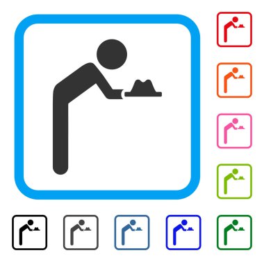 Çocuk hizmetçi simgesi çerçeveli