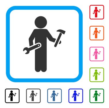 Çocuk asker simgesi çerçeveli