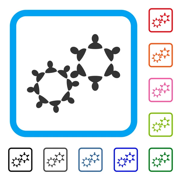 Colaboración Icono Enmarcado — Vector de stock