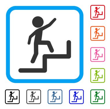 Çocuk adımları yukarıda simge çerçeveli