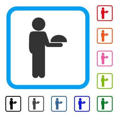 Çocuk garson simgesi çerçeveli