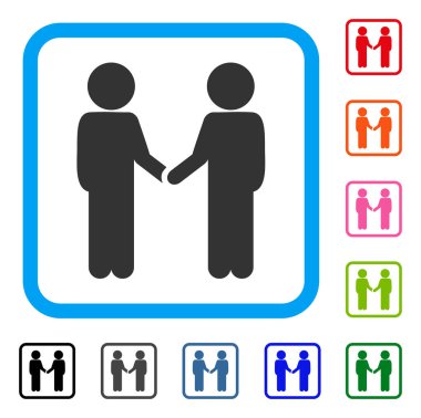 Çocuklar el sıkışma simgesi çerçeveli