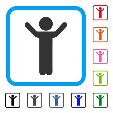 Eller yukarı çocuk simgesi çerçeveli