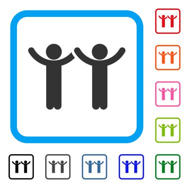 Eller yukarı çocuk simgesi çerçeveli