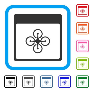 Hava helikopter takvim sayfası simgesini çerçeveli