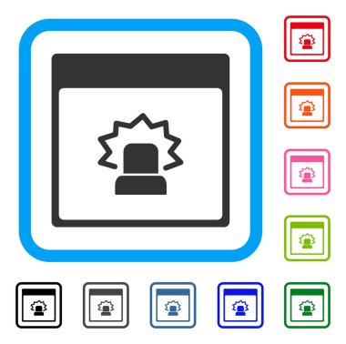 Uyarı takvim sayfası simgesini çerçeveli