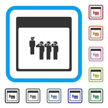 Ordu kadrosu takvim sayfası simgesini çerçeveli