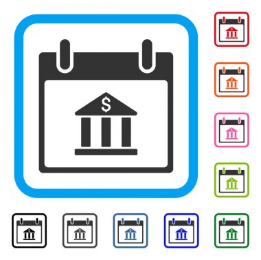 Banka Binası takvim günü simgesi çerçeveli