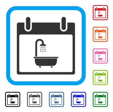 Banyo takvim günü simgesi çerçeveli