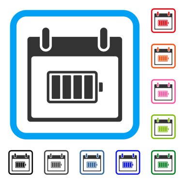 Pil takvim gününde simgesi çerçeveli