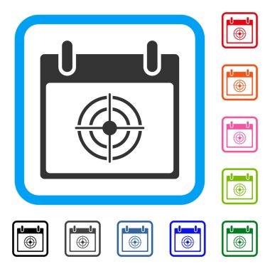 Bullseye takvim günü simgesi çerçeveli