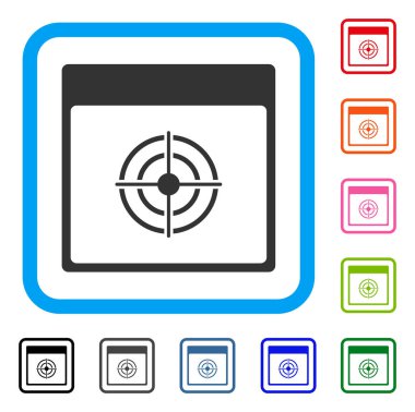 Bullseye takvim sayfası çerçeveli simgesi