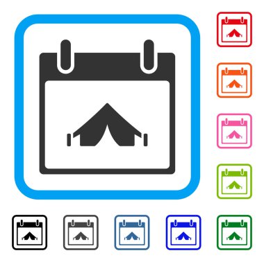 Kamp takvim günü simgesi çerçeveli