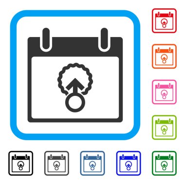 Hücre penetrasyon takvim günü simgesi çerçeveli