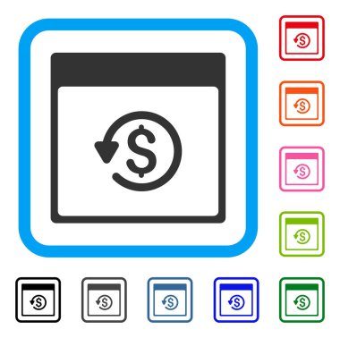 Ters ibraz takvim sayfası çerçeveli simgesi