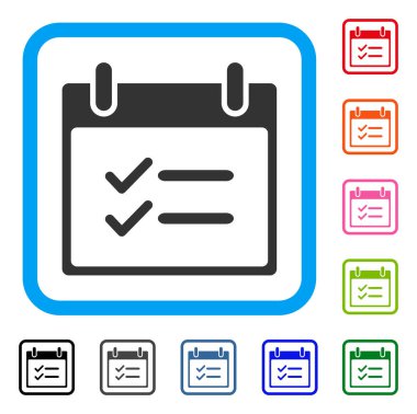 Simge onay öğeleri takvim günü çerçeveli