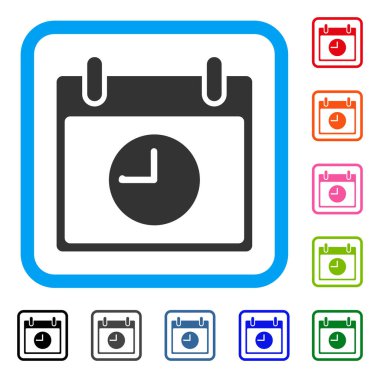 Saat takvim günü simgesi çerçeveli