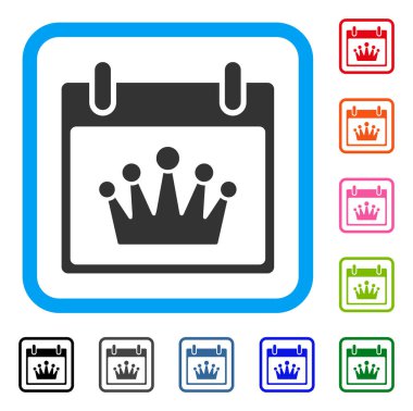 Taç takvim günü simgesi çerçeveli