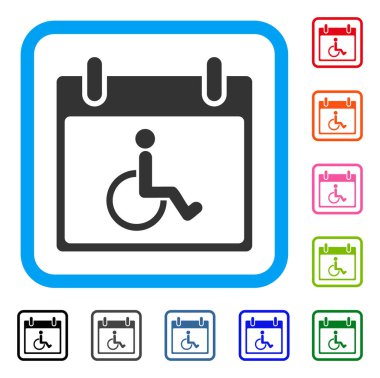 Özürlü takvim günü simgesi çerçeveli