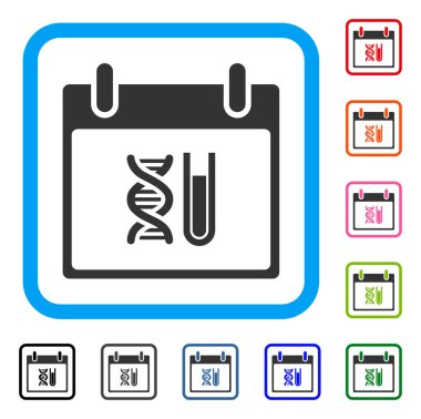 DNA analizi takvim günü simgesi çerçeveli