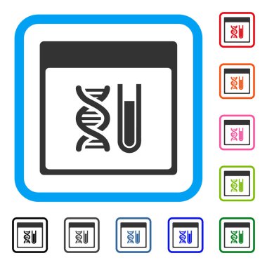 DNA analizi takvim sayfası simgesini çerçeveli